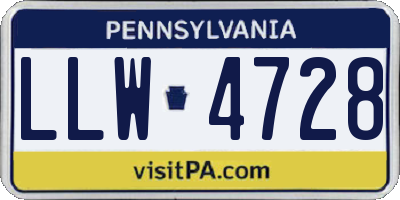 PA license plate LLW4728