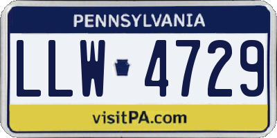 PA license plate LLW4729