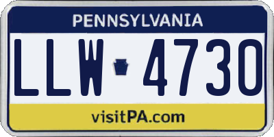 PA license plate LLW4730