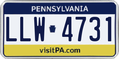 PA license plate LLW4731