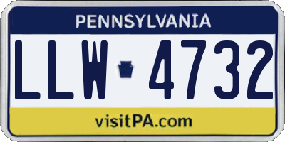 PA license plate LLW4732