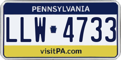 PA license plate LLW4733