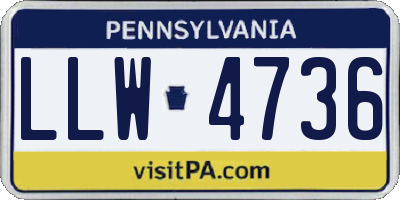 PA license plate LLW4736