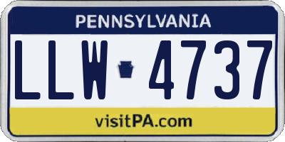 PA license plate LLW4737