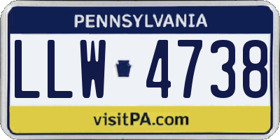 PA license plate LLW4738