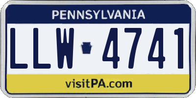 PA license plate LLW4741