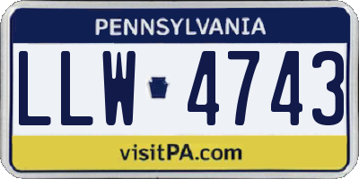 PA license plate LLW4743