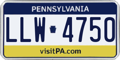 PA license plate LLW4750