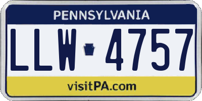 PA license plate LLW4757