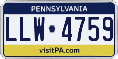 PA license plate LLW4759