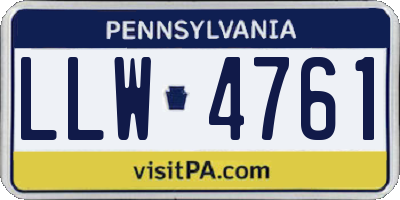 PA license plate LLW4761