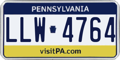 PA license plate LLW4764