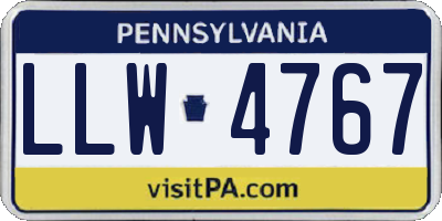 PA license plate LLW4767