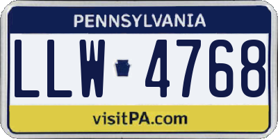 PA license plate LLW4768