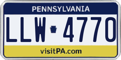 PA license plate LLW4770