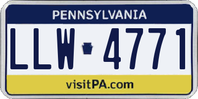 PA license plate LLW4771