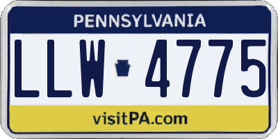 PA license plate LLW4775