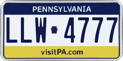 PA license plate LLW4777