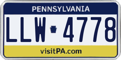 PA license plate LLW4778