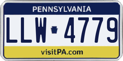 PA license plate LLW4779