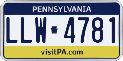 PA license plate LLW4781