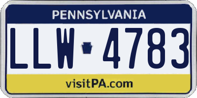 PA license plate LLW4783