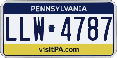 PA license plate LLW4787