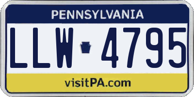 PA license plate LLW4795