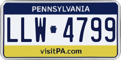 PA license plate LLW4799