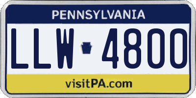 PA license plate LLW4800