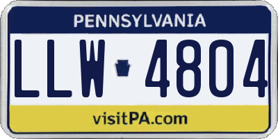 PA license plate LLW4804