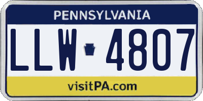 PA license plate LLW4807