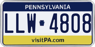 PA license plate LLW4808