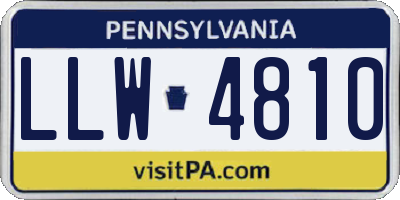 PA license plate LLW4810