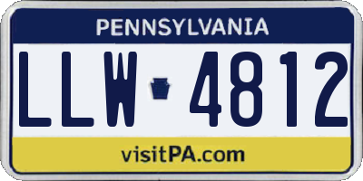 PA license plate LLW4812