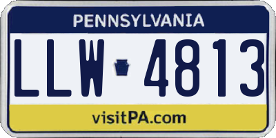 PA license plate LLW4813