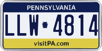 PA license plate LLW4814