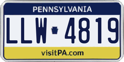 PA license plate LLW4819