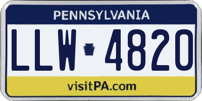 PA license plate LLW4820