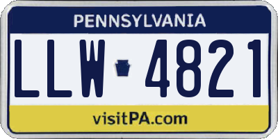 PA license plate LLW4821