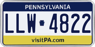 PA license plate LLW4822