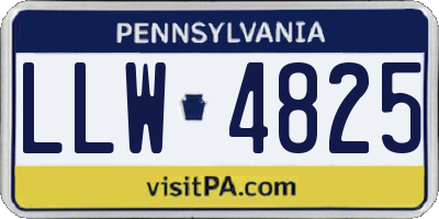 PA license plate LLW4825