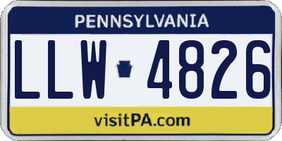 PA license plate LLW4826