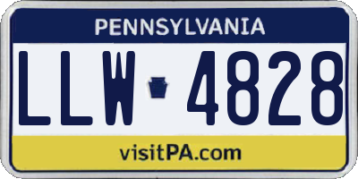 PA license plate LLW4828