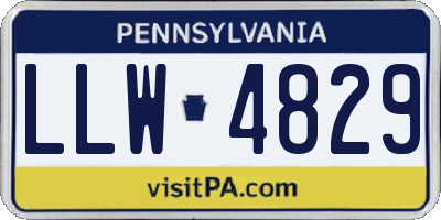 PA license plate LLW4829
