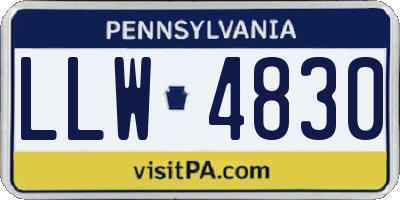 PA license plate LLW4830
