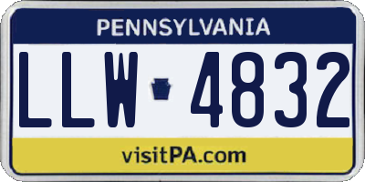 PA license plate LLW4832