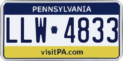 PA license plate LLW4833