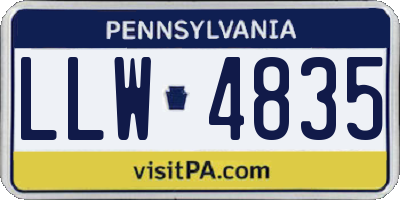 PA license plate LLW4835
