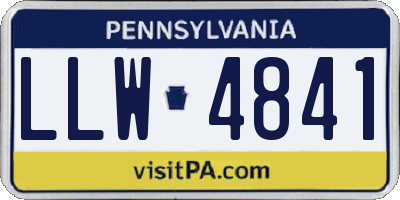 PA license plate LLW4841